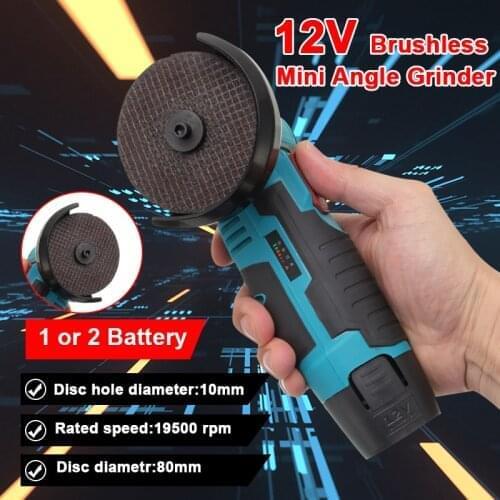 Mini 12 Volt Brushless Cordless Angle Grinder Polishing Machine Power Tools With Battery Diamond Cutting Wheel Small Cutter