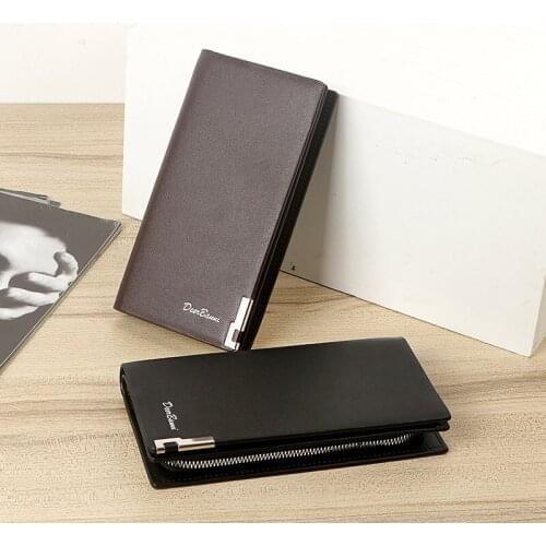 Luxury Brand Business Men Long Wallet Coin Purse Zipper Clutch Bag Multi-card Position Large Capacity Clutch Thin Leather Wallet