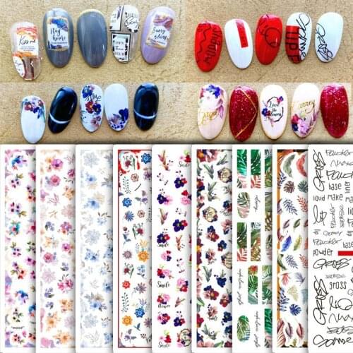 Fashion Letters Designs Nails Art Back Glue Decals Decoration Nail Stickers For Nails Tips Beauty