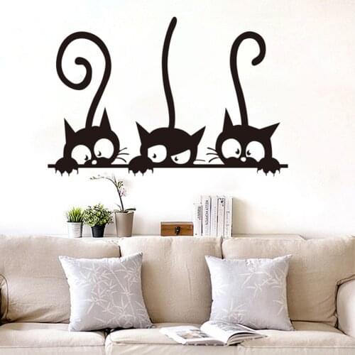 Lovely Three Black Cat DIY Wall Stickers Animal Room Decoration Personality Wall Decals Baby Nursery Home Decoration Wall Decals