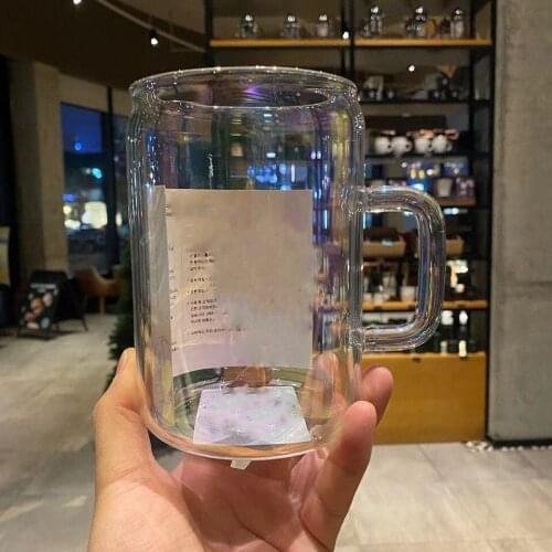 New Star Cup Aurora Glass Large Capacity Laser Color Gradient Glass Cup Dad Coffee Cup Gift