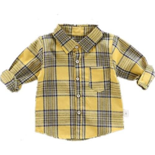 2019 new baby boys shirt fashion long sleeve shirt cotton plaid shirt spring red shirt quality boys shirts