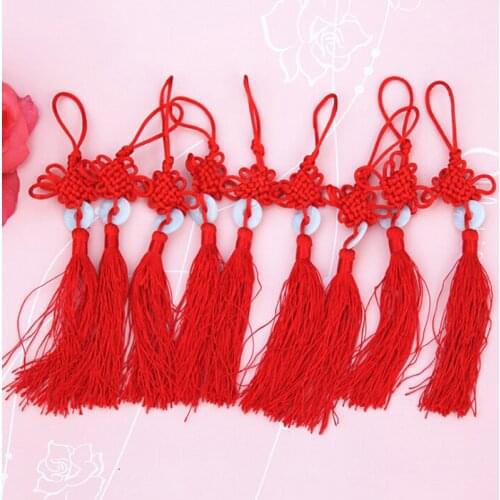 New Year Chinese Red Knot Tassel Fringe Chinese Arts and Crafts Plastic Jade Tassels Decoration Pendant Gift Present Home Decor