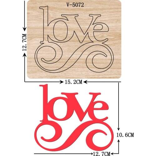New love wooden dies cutting dies for scrapbooking Multiple sizes V-5072