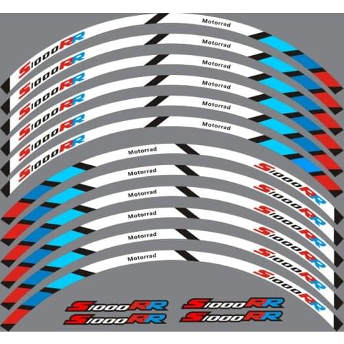 New high quality 12 Pcs Fit Motorcycle Wheel Sticker stripe Reflective Rim For BMW S1000RR s1000 rr