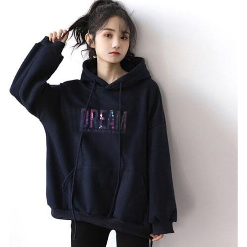 New Sweater WomenS Spring And Autumn Korean Style Loose Thin Style All-Match Western-Style Top Hooded Jacket