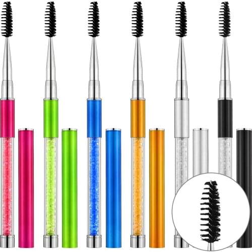 Disposable Mascara Wands Makeup Brushes 5pcs Eyelashe Eyebrow Brushes Crystal Diamond Makeup Brushes Eyelash Extension Tools