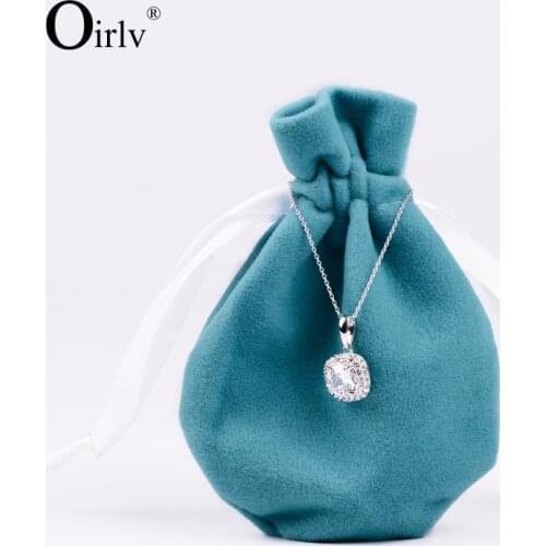 Oirlv Velvet Pouch Jewelry Gift Pouch with Silk Drawstring Ring Necklace Earring Bracelet Packaging Organizer Bag Home Travel