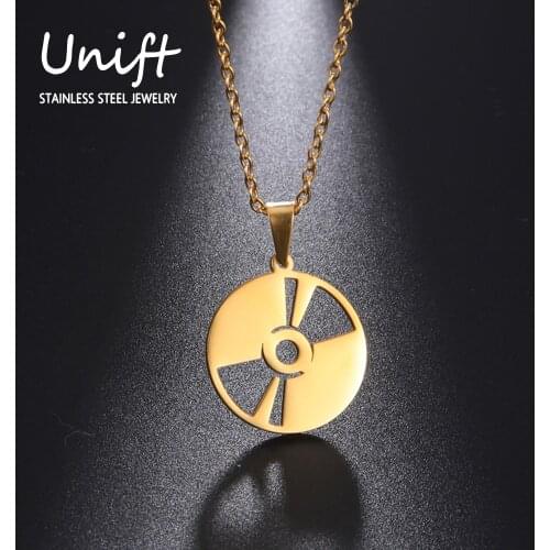 Unift Rhythm Drum Necklace Pendant Charms Hiphop Fashion Musical Note Choker Stainless Steel Women Accessories Anniversary Gifts