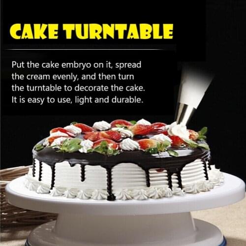Plastic cake turntable with anti-skid edge, cake pattern making supporting tools and practical baking tools