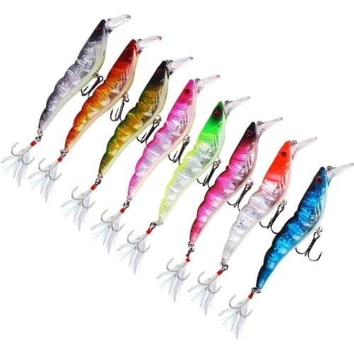 Fishing Lure Full Attack Prawn 13.6g 9.5cm Floating Plastic Artificial Hart Bait Shrimp Perch Swimbait Wobblers pesca mar Tackle