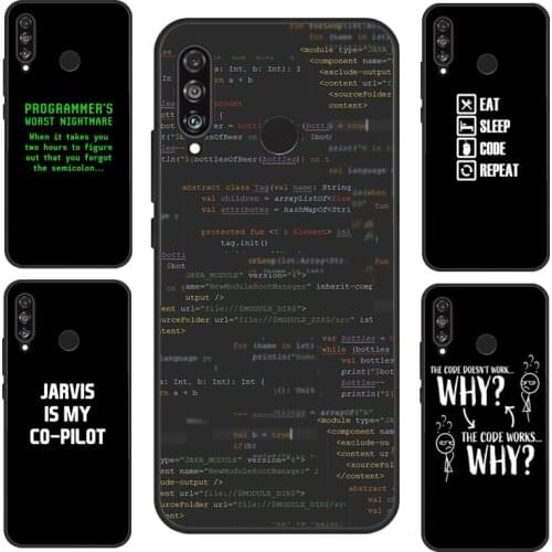 Coding Programmers code For Huawei P20 Lite P30 P40 Pro P Smart 2019 2021 Nova 5T Case For Honor 10i 20 8A 8X 9X