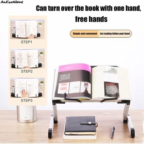 Adjustable Metal Reading Shelves 360 Degree Reading Bracket Aluminium Alloy Bookends For Office Laptop Table Stand Book Support