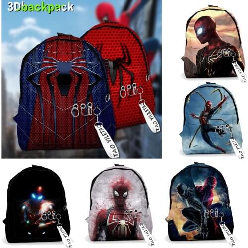 Marvel Backpack Spirderman Schoolbag Boy Teens 3D Children School Bag Teenages Travel Book Bag Kids Young Spirder Anime Backpack
