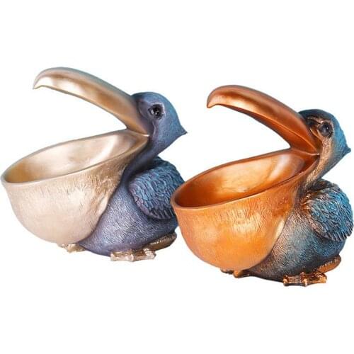 Resin Statues Birds Figurines,Cell Phone and Keys Holder Adornments for Home & Office Desk Decoration, Ornaments