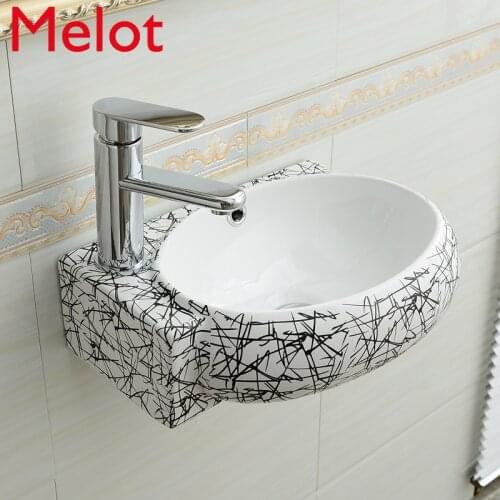 Bathroom Table Wall-Mounted Mini Wash Basin Small Wall-Hung Basin Ceramic Wash Basin Balcony Wash Basin