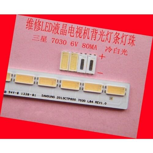100piece/lot FOR maintenance Samsung LCD TV LED backlight Article lamp SMD LEDs 6V 7030 Cold white light emitting diode