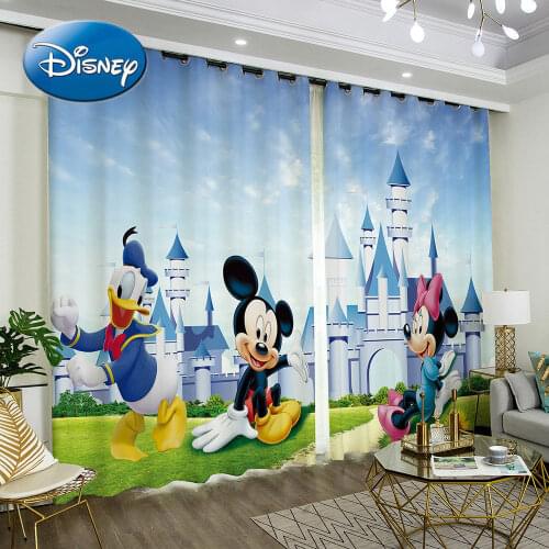 Disney Cartoon Childrens Room Blackout Curtains Dinis Mickey Mouse Boy and Girl Cute Personality Bedroom Bay Window