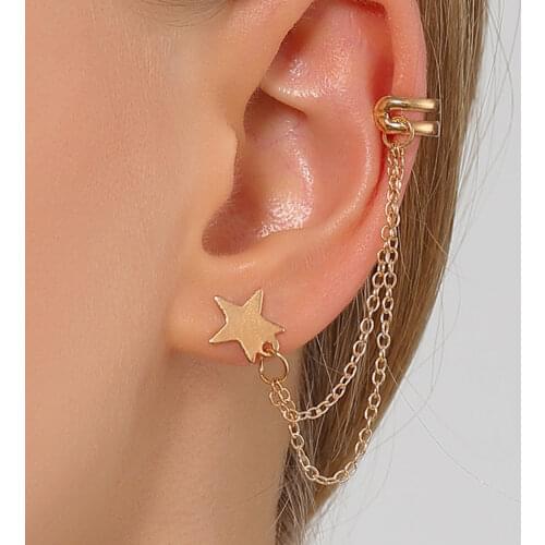 2021 Trend Star Trendy Long Earrings Fashion Crystal Threader Drop Dangle Popular Hoop Earrings Women Gift Party Jewelry