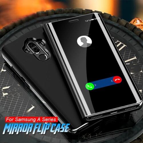 Smart case for samsung galaxy a10 a20 a20e a30 a40 a50 a70 Cover Case View mirror on samung a 10 20 30 40 50 70 Flip Stand Cases