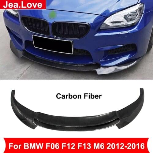 V Style Real Carbon Fiber Car Front Bumper Spoiler Lip Front Shovel Styling For BMW 6 Series F06 F12 F13 M6 640i 650i 2012-2016