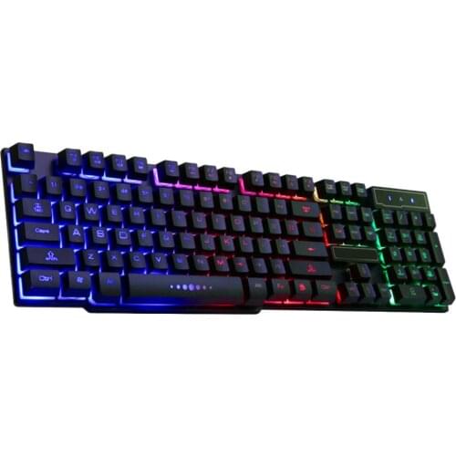 Vococal USB Wired Backlight Keyboard Gaming Key board Gamer Keypad 104 Keys Similar Mechanical Feel Computer Gaming Keyboard