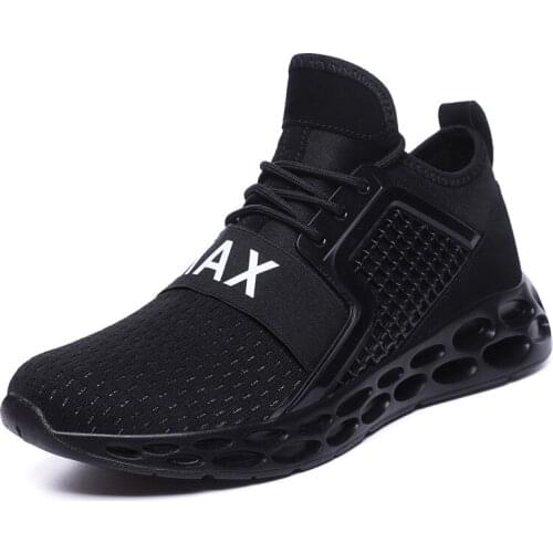 Four Seasons Running sport shoes Men Hollow sole design Air Breathable Lightweight sneakers Mens Non-slip boots Plus size 45 46