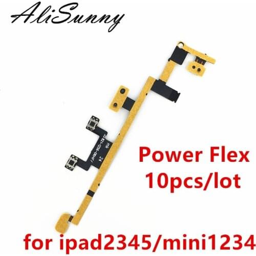 AliSunny 10pcs Power Flex Cable for iPad 2 3 4 for iPad Mini 1 2 3 4 Volume Key Button Rabbion On Off Mic Replacement Parts