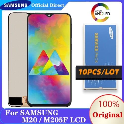 10Pcs/Lot Original 6.3'' Super AMOLED LCD Display Digitizer Replacement For Samsung Galaxy M20 2019 M205F Replacement Parts