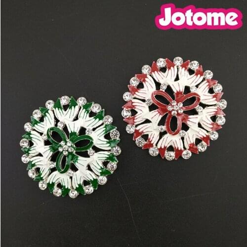 100pcs/lot Rhinestone Enamel Flatback Flower Shape Buuton Buckle For Wedding Decoration /Shoes Decoration