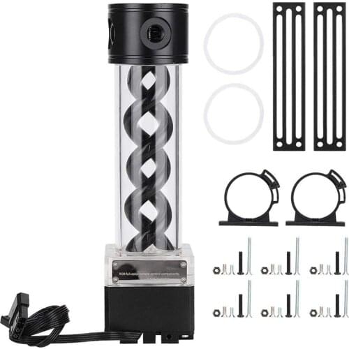 25cm PUB-FS6MB DDC Pump Water Tank RGB One-piece PWM T Reservoir 4 Meters Flow 800L/H Water Cooling MOD Watercooler - Black