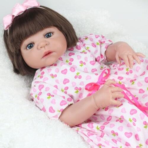 55cm Full Body Silicone Reborn Baby Dolls for Girls Soft Vinyl Bebe Reborn Doll Fashion Girls Toys Kids Christmas Birthday Gift