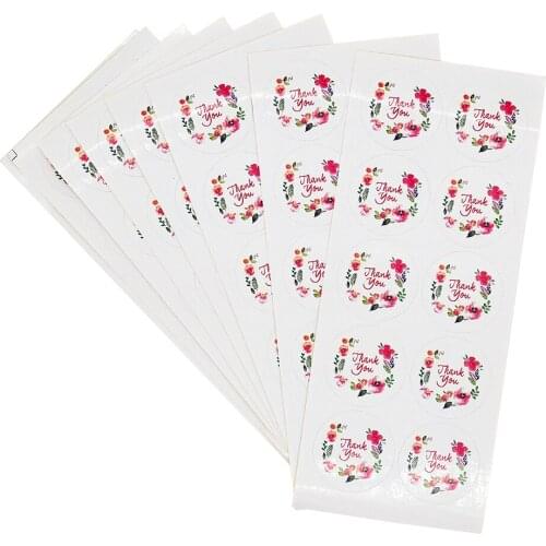 60pcs Thank You Stickers 3.5cm Round Gift Seal Label Sticker Diary Stationery Stickers For Wedding Party Decor Handmade Sticker