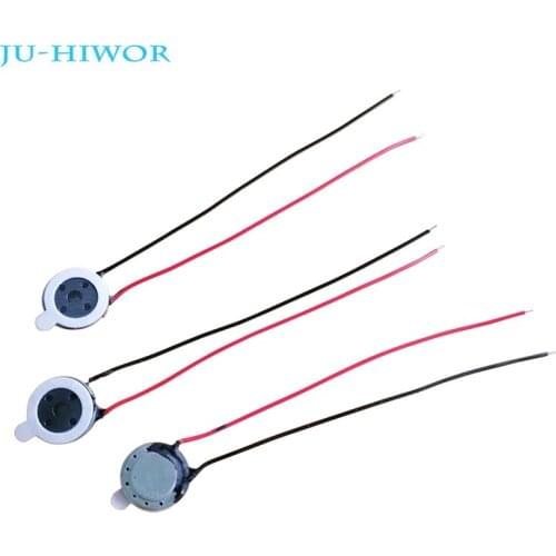 Acoustic Speaker F10 10mm Round Tablet Phone MP3 Speaker 1W 8 Ohms Thickness 3.5MM With Wires DIY Audio Accessories