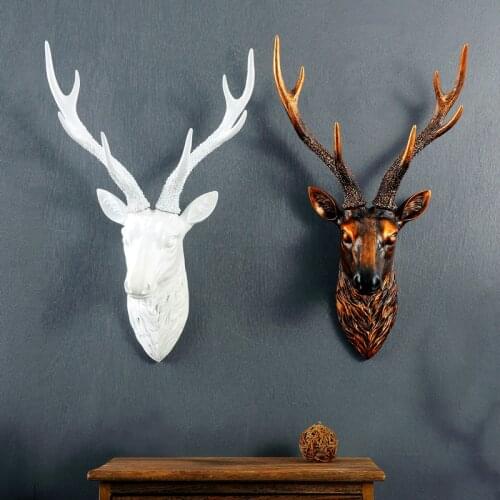 American Creative big deer head hanging the living room wall mural decoration simulation animal head Vintage Pendantroom Art
