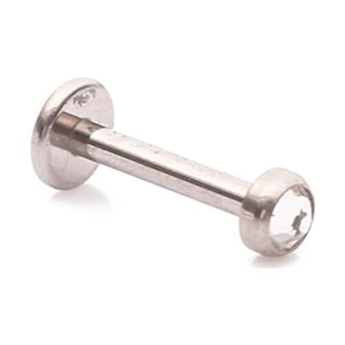 ASTM F136 Titanium Push Fit in Flat Crystal Labrer Ring Threadless Body Jewelry