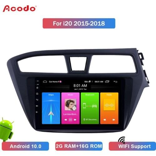 ACODO 2G RAM+16G ROM Android 10.0 Car Radio Multimedia Player For Hyundai I20 2015-2018 right rudder Navigation GPS 2 din