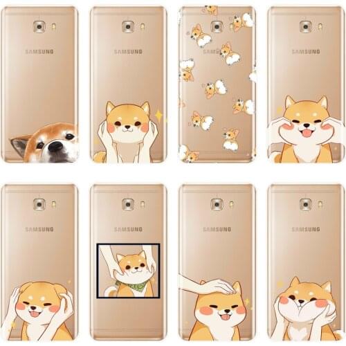 Case For Samsung Galaxy C5 C7 C9 Pro Silicone Soft Shiba Inu Dog Cute Kawaii Back Cover For Samsung Galaxy C5 C7 C8 Phone Case