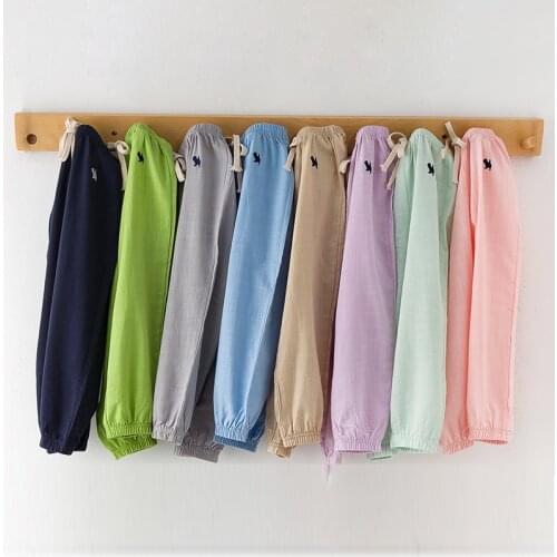 Childrens Summer Trousers Pants for Boys Girls Summer Fashion Baby Cotton Linen Harem Pants Kids Sports Pants 3 4 5 6 7 8 Years
