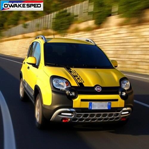 For Fiat Panda 4X4 Cross Off Road Styling Vinyl Decal Car Hood Bonnet Stripes Auto Engine Cover Decor Sticker