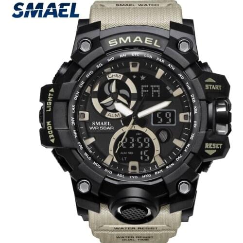 Men Sports Watches 50m Waterproof Wristwatch LED Quartz Clock Male relogios masculino SMAEL Digital Sports Watches Mens