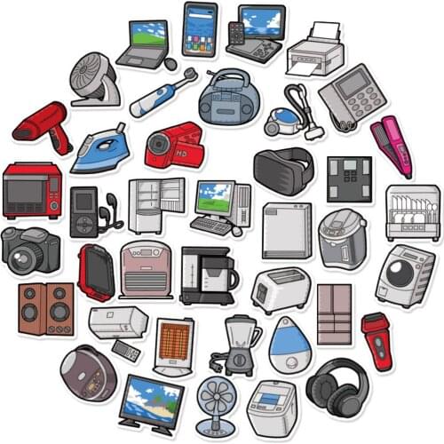 40pcs Household Appliances Graffiti Stickers Cartoon Daily Necessities Sticker For Skateboard Box Laptop Notebook Car Deal