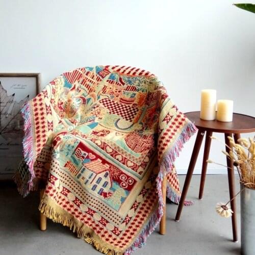 Double-Sided Jacquard Knitted Personality Chenille Sofa Towel Cover Blanket Rug Weighted Blanket