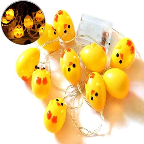 FunPa Easter String Light 10pcs Bulbs Lovely Chick Shaped Party String Light Easter Light LED String Party Decor Light