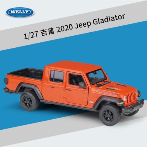 Welly Diecast 1:24 Classic Trailers Metal 2020 Jeep Gladiator Pickup Truck Model Car Alloy Toy Car For Children Gift Collection