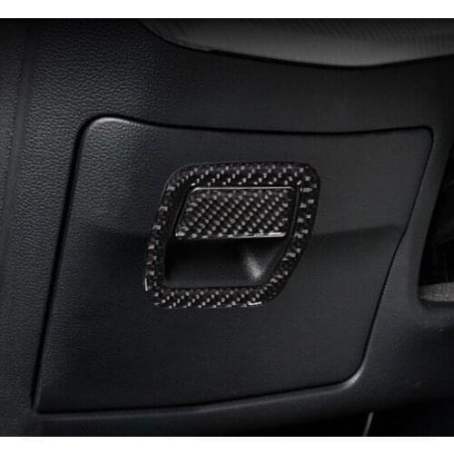 Carbon Fiber Main Driver Storage Box Switch Frame Decoration Cover Trim 2Pcs For Audi A4 B9 2017-2019 LHD Car Accessories