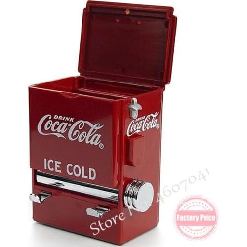 Creative Retro-Cola Toothpick Box Vending Machine Style Pressing Toothpick Case Dispenser Plastic Holder Ornament 7.5x10cm