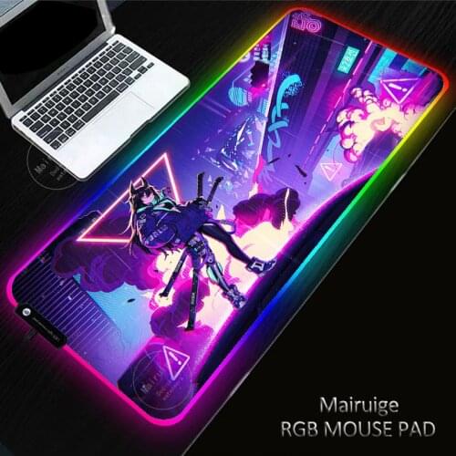 Creative Steam Wave LED Light Gaming XL Anime Sexy Girl Mouse Pad RGB Large Keyboard Cover Non-Slip Rubber DeskMat Game MousePad