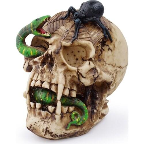Snake Skull Resin Skeleton Storage Hook Wall Mount Desk Ornament Living Room Sets Home Party Halloween Decoration Accessory