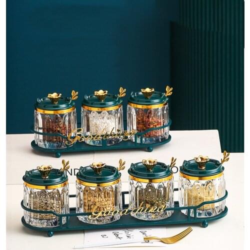 Kitchen Storage Jar, Glass Container, Seasoning Box, Salt Shaker, Kitchen Organizer and Storage Container, Seasoning Bottle Set